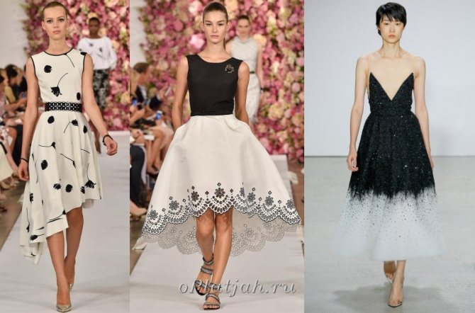 черно-белые платья в стиле нью лук