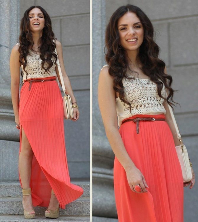 Длинные розовые юбки