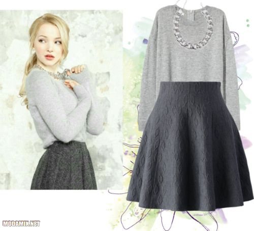 Фото серой трикотажной юбки