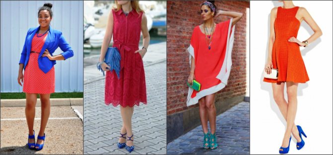 Хорошо сочетается с обувью синих и зеленых оттенков