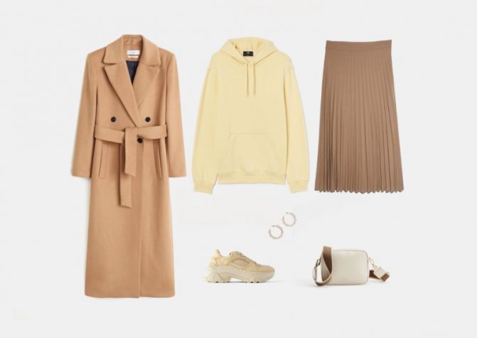 Инфографика: с чем носить бежевые кроссовки на платформе