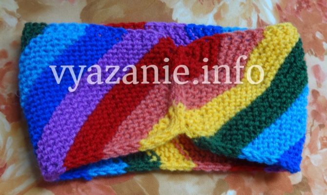 как связать повязку на голову