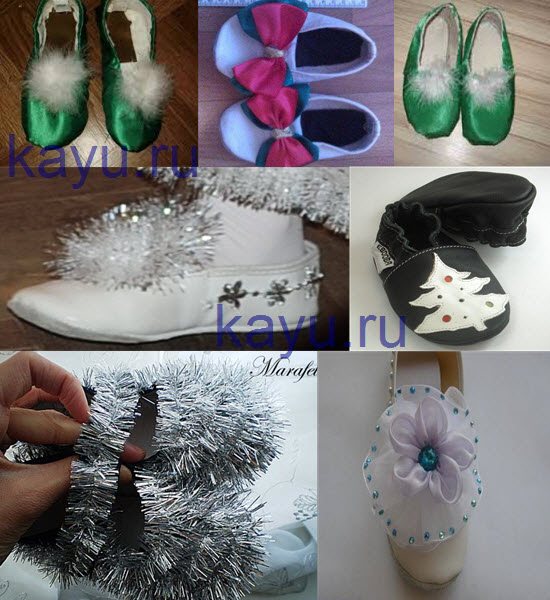 как украсить чешки на новый год своими руками