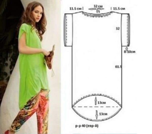 Платье-туника в стиле бохо