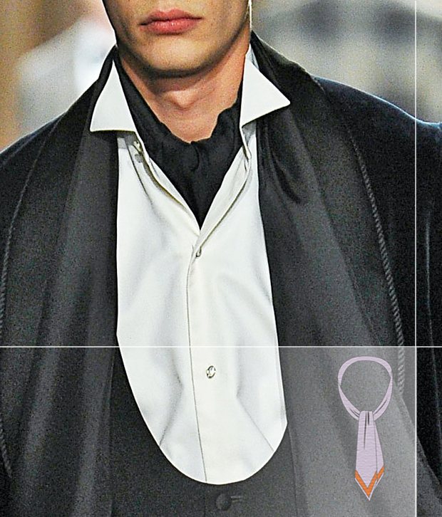 Платок, завязанный способом Ascot. Hackett London fall-winter 2013-2014