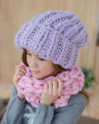 шапка с отворотом английской резинкой спицами