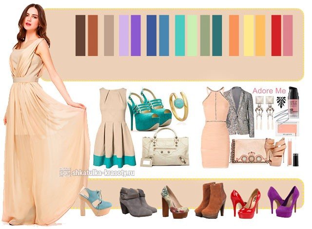 сочетается бежевый одежде