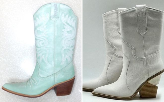 стильные белые зимние сапоги