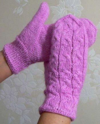 Варежки спицами с индийским клином, описания и видео-уроки