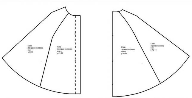 Второй чертеж для пошива пальто-кейпа