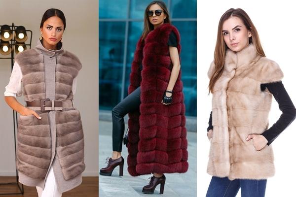 варианты жилета из норки