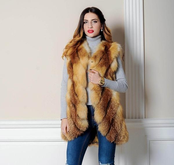 жилет из норки пошив елочка