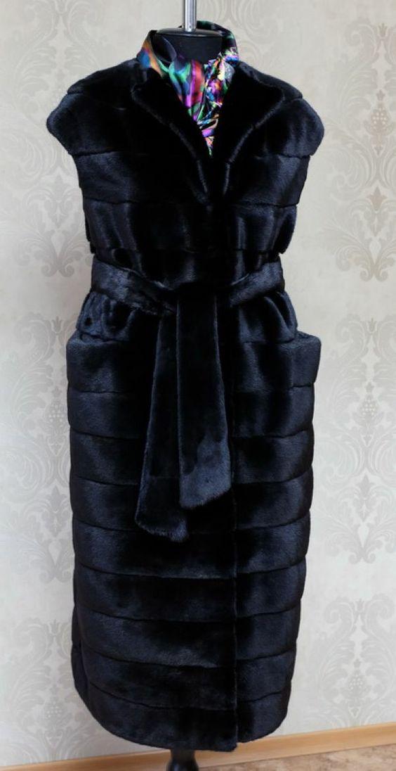 жилет из норки приталенный